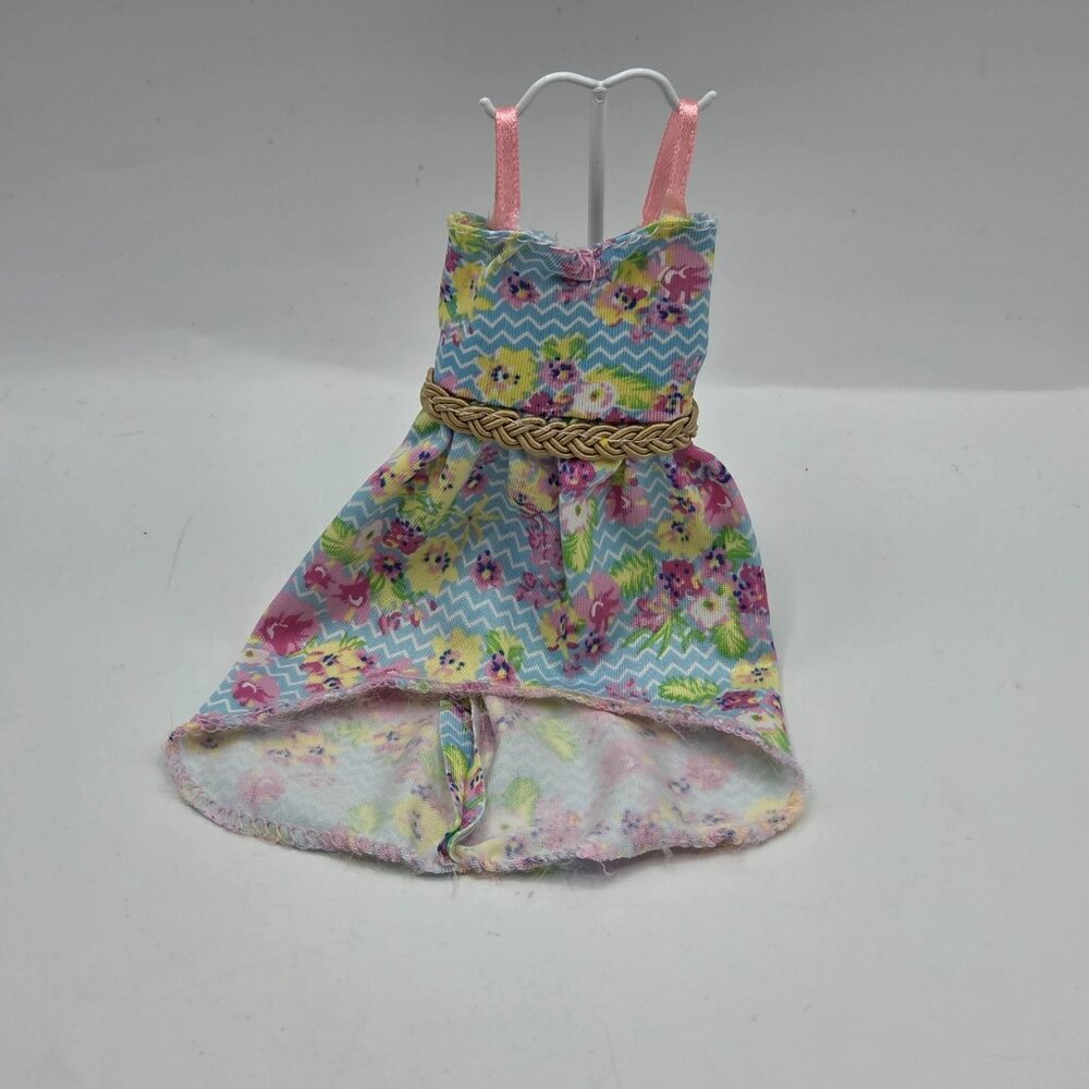 Floral & Chevron Doll Dress For 11.5" Fashion Dolls With Belt
